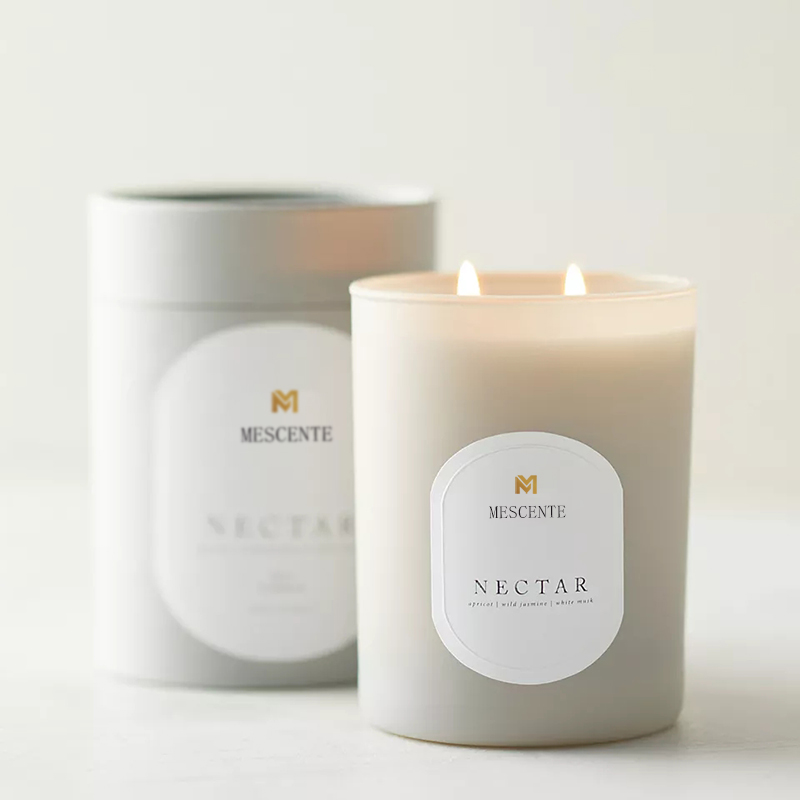 شمع‌های کریستال موم سویا با معطر طبیعی مدیتیشن با لوگوی سفارشی M&Scent.