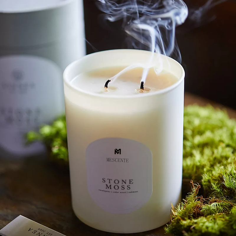 شمع‌های کریستال موم سویا با معطر طبیعی مدیتیشن با لوگوی سفارشی M&Scent.