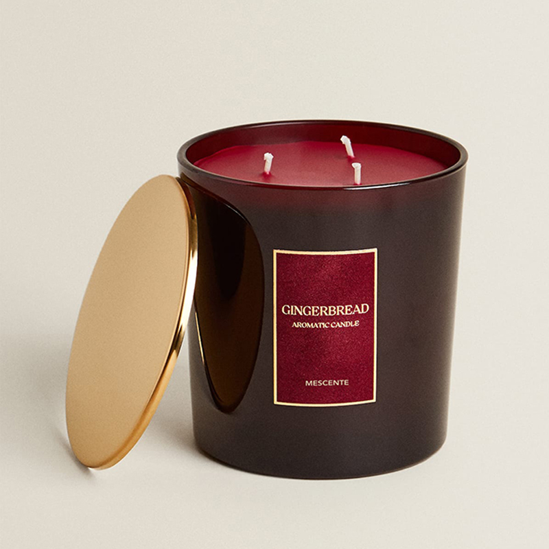 M&Scent سفارشی لوکس 3 شمع فیتیله لیبل شخصی شمع معطر شیشه ای مات مشکی