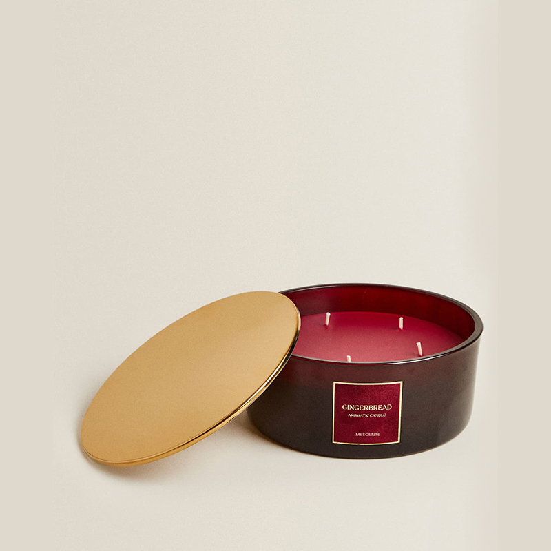M&Scent سفارشی لوکس 3 شمع فیتیله لیبل شخصی شمع معطر شیشه ای مات مشکی