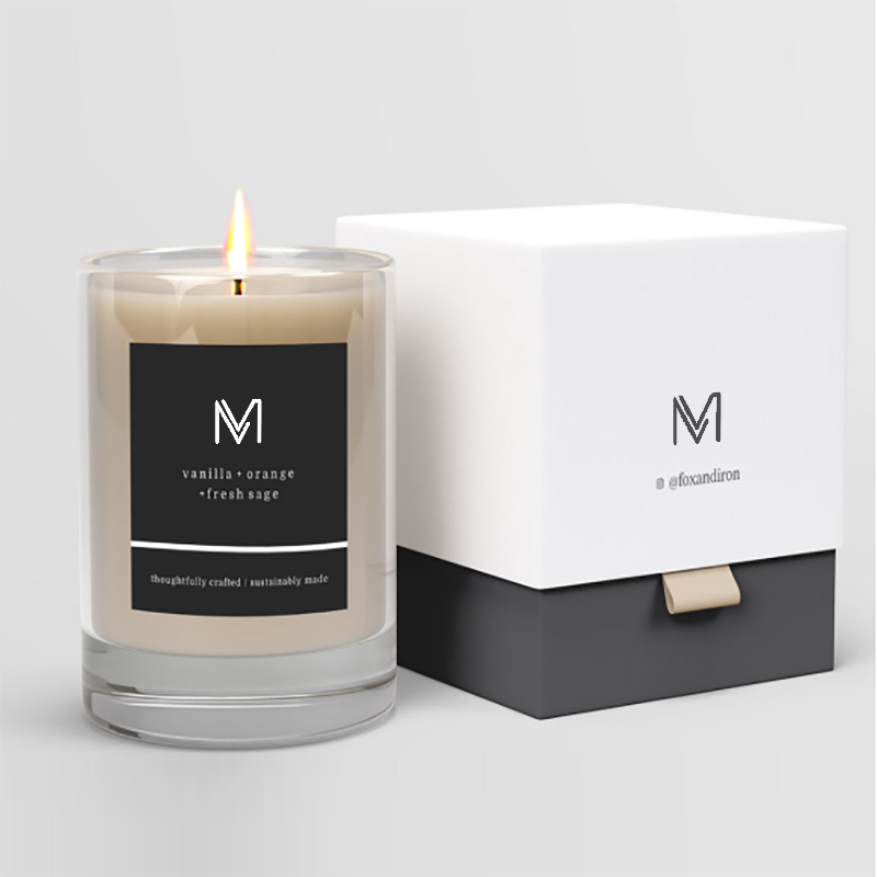 کارخانه عمده فروشی M&Scent به طور مستقیم شمع های معطر موم سویا با برچسب های ویژه لوکس با جعبه به صورت عمده