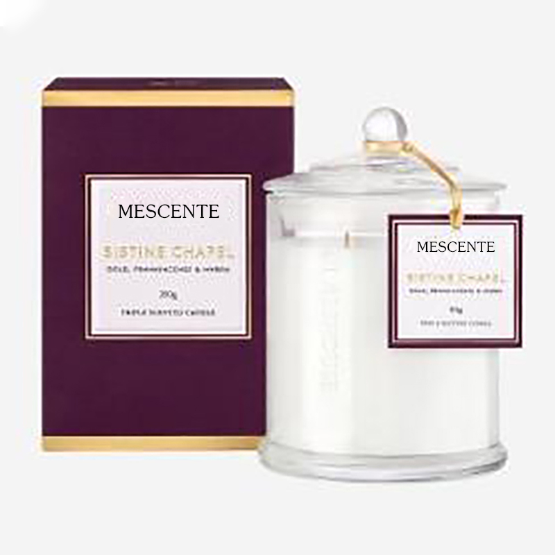 M&Scent عمده فروشی لوکس لیبل خصوصی سفارشی کریسمس شمع سویا معطر شیشه گنبدی با درب