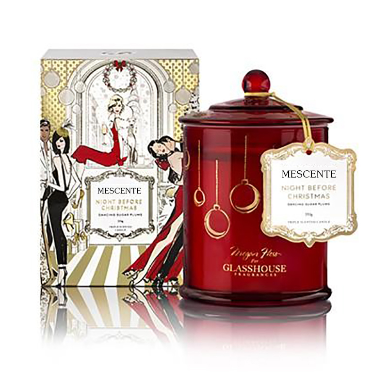 M&Scent عمده فروشی لوکس لیبل خصوصی سفارشی کریسمس شمع سویا معطر شیشه گنبدی با درب