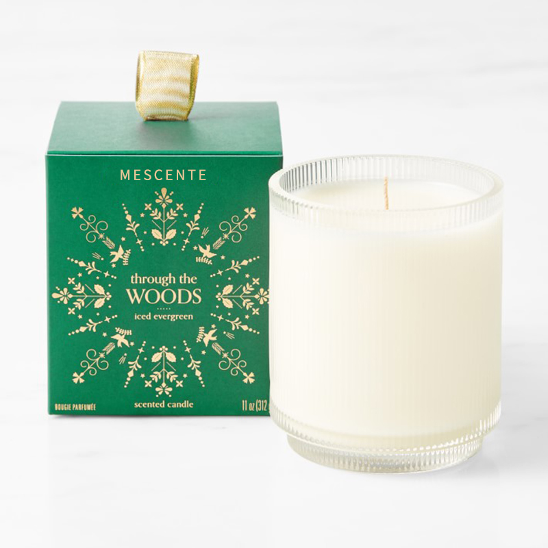 نشان‌واره سفارشی ساخت M&Scent شمع‌های سویا معطر شفافیت ارگانیک با برچسب ویژگی در ظرف شیشه‌ای