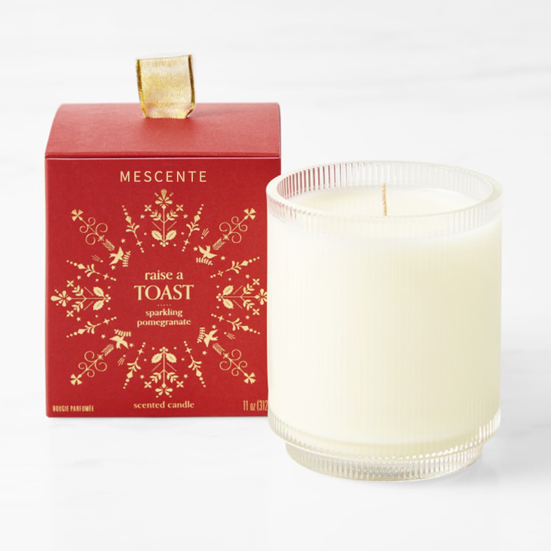 نشان‌واره سفارشی ساخت M&Scent شمع‌های سویا معطر شفافیت ارگانیک با برچسب ویژگی در ظرف شیشه‌ای