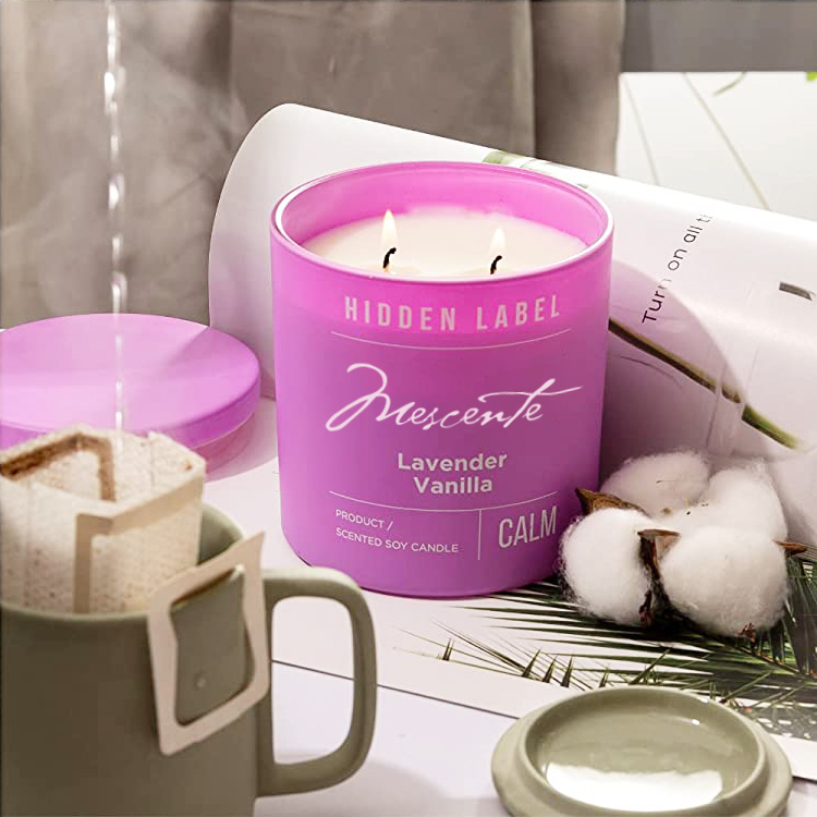 M&Scent عمده فروشی لوکس لیبل خصوصی شمع های موم سویا با کریستال کوزه های مشکی