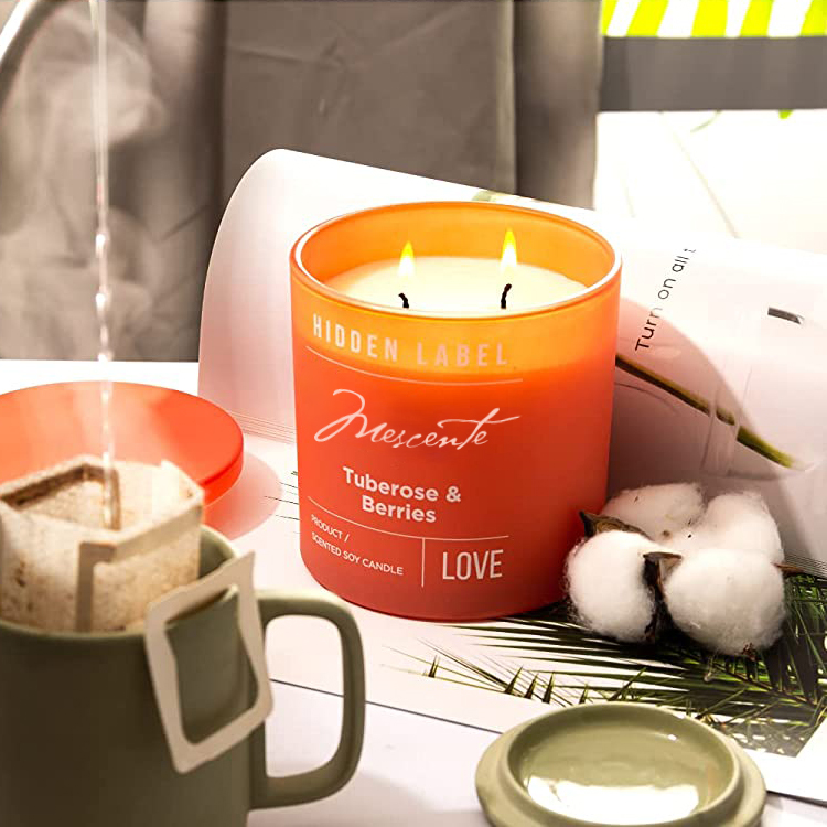 M&Scent عمده فروشی لوکس لیبل خصوصی شمع های موم سویا با کریستال کوزه های مشکی