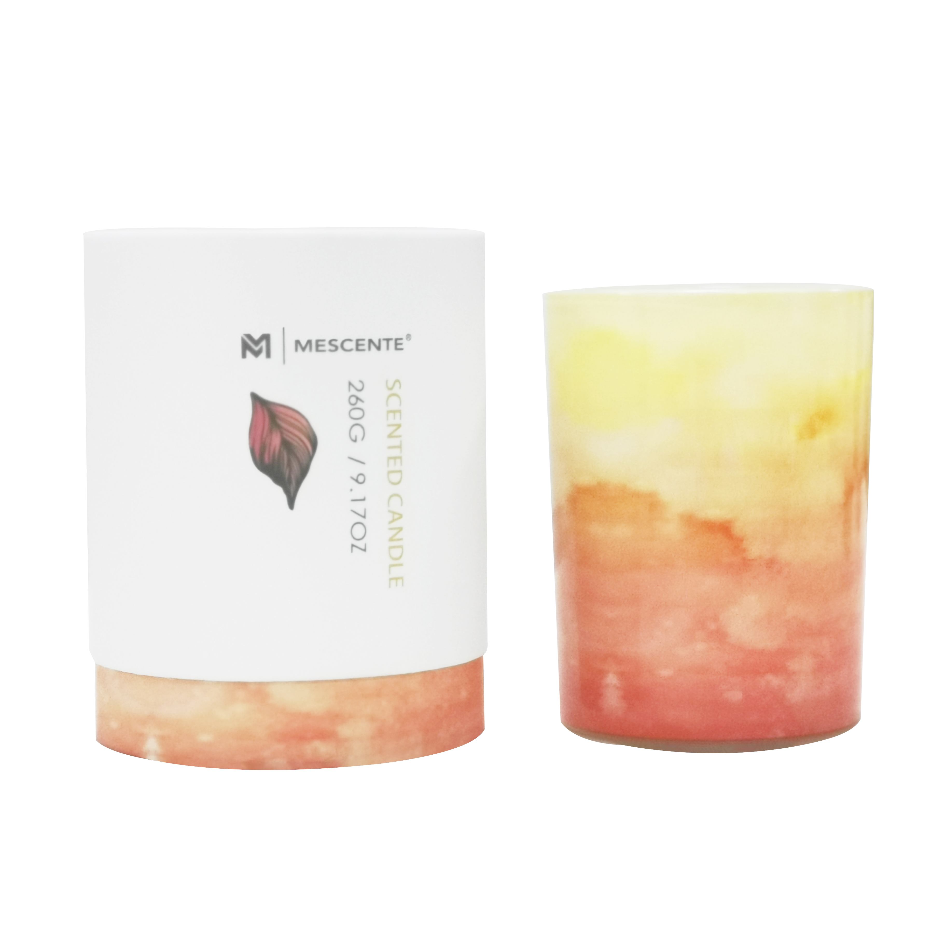 M&Scent عمده فروشی لیبل خصوصی شمع نخل شیشه ای سبز رنگ، شمع های معنوی