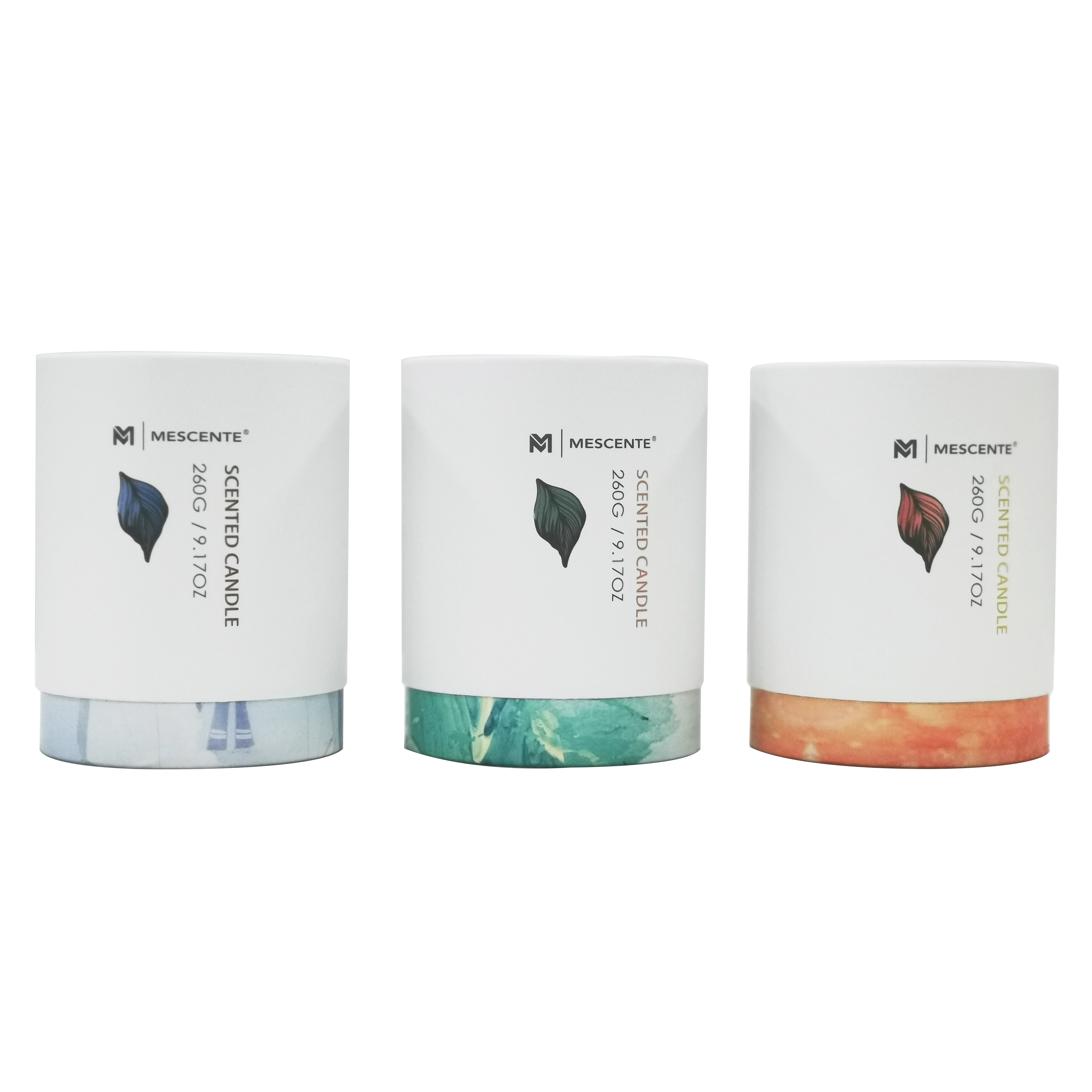 M&Scent عمده فروشی لیبل خصوصی شمع نخل شیشه ای سبز رنگ، شمع های معنوی