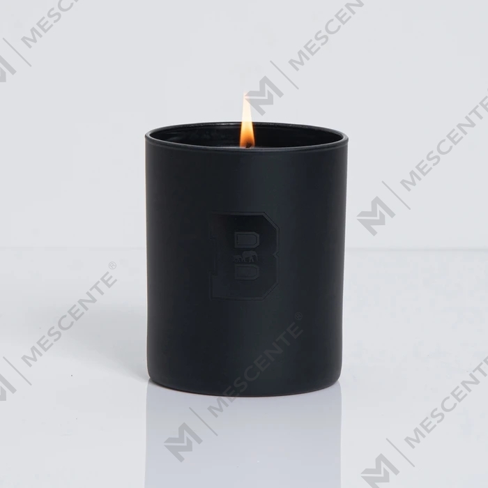 M&Scent عمده فروشی شیشه های مجلل مشکی عروسی تزئینی شمع سویا معطر با کریستال