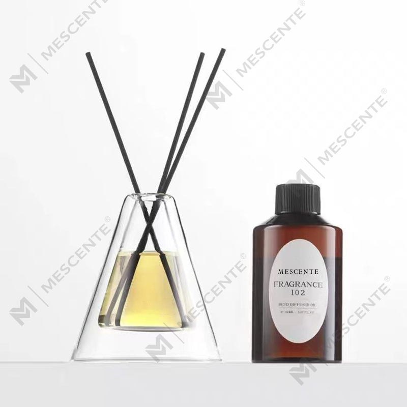 بطری شیشه ای منحصر به فرد Hex Essenza بزرگ سفارشی عطر و بوی عطر نی دیفیوزر خانگی سفید مات شده، پخش کننده نی کریسمس