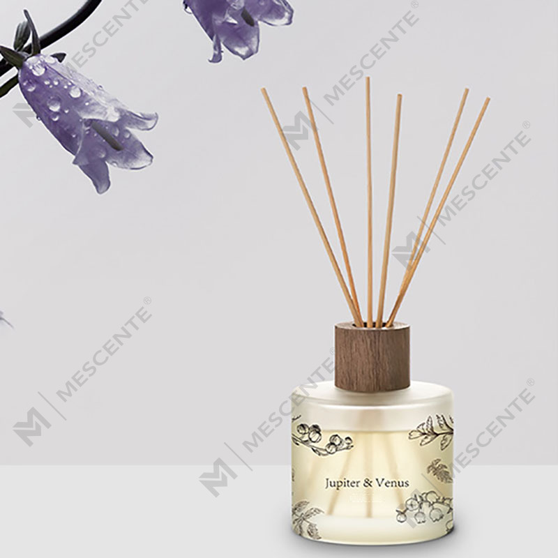M&Scent عمده فروشی لوکس سفارشی تزئینی شیشه کهربایی بدون آتش پخش کننده نی عطر گل شفاف منحصر به فرد