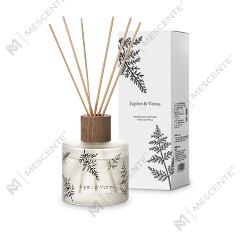 M&Scent عمده فروشی لوکس سفارشی تزئینی شیشه کهربایی بدون آتش پخش کننده نی عطر گل شفاف منحصر به فرد