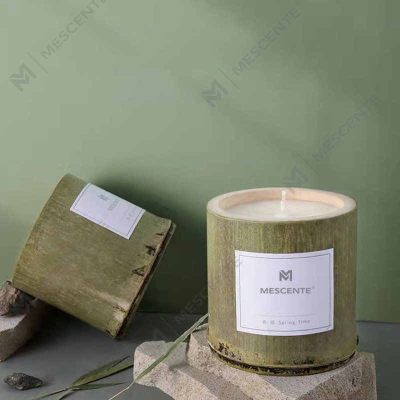 برچسب خصوصی شمع نگهدارنده چوب لوکس M&Scent با جعبه معطر