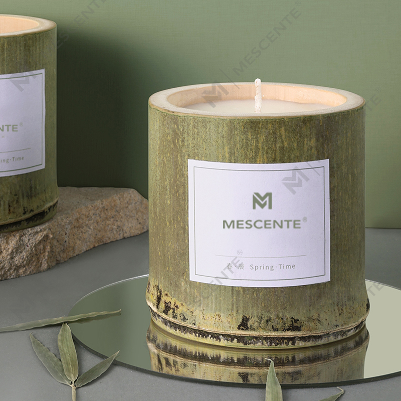 برچسب خصوصی شمع نگهدارنده چوب لوکس M&Scent با جعبه معطر