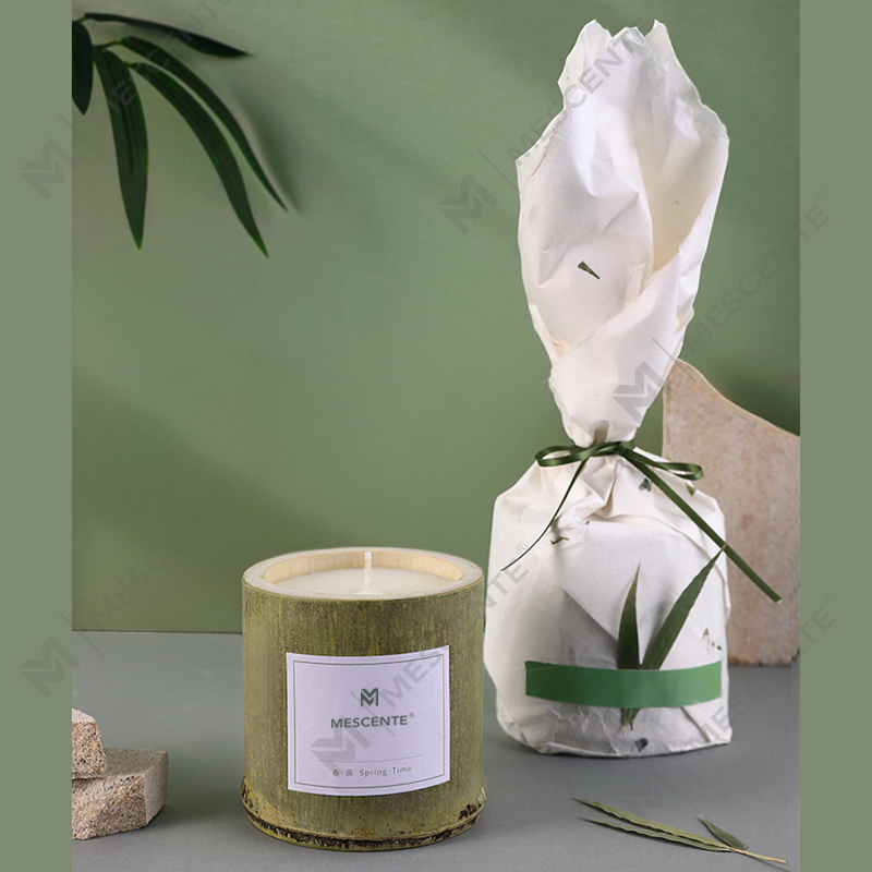 برچسب خصوصی شمع نگهدارنده چوب لوکس M&Scent با جعبه معطر
