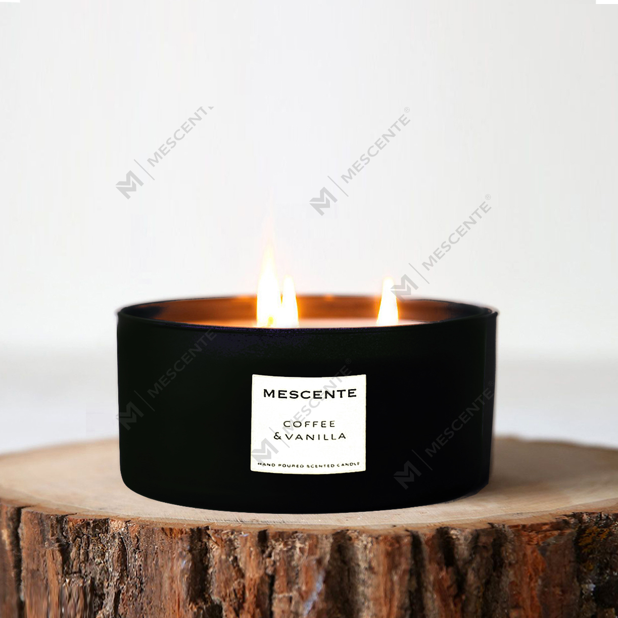 ست هدیه شمع نخل نارگیل معطر سه فیتیله آروماتراپی تزئینی M&Scent