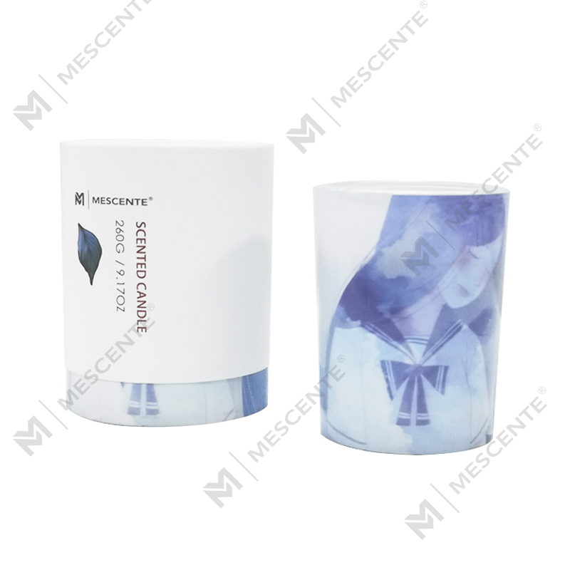 M&Scent عمده فروشی لیبل خصوصی شمع نخل شیشه ای سبز رنگ، شمع های معنوی