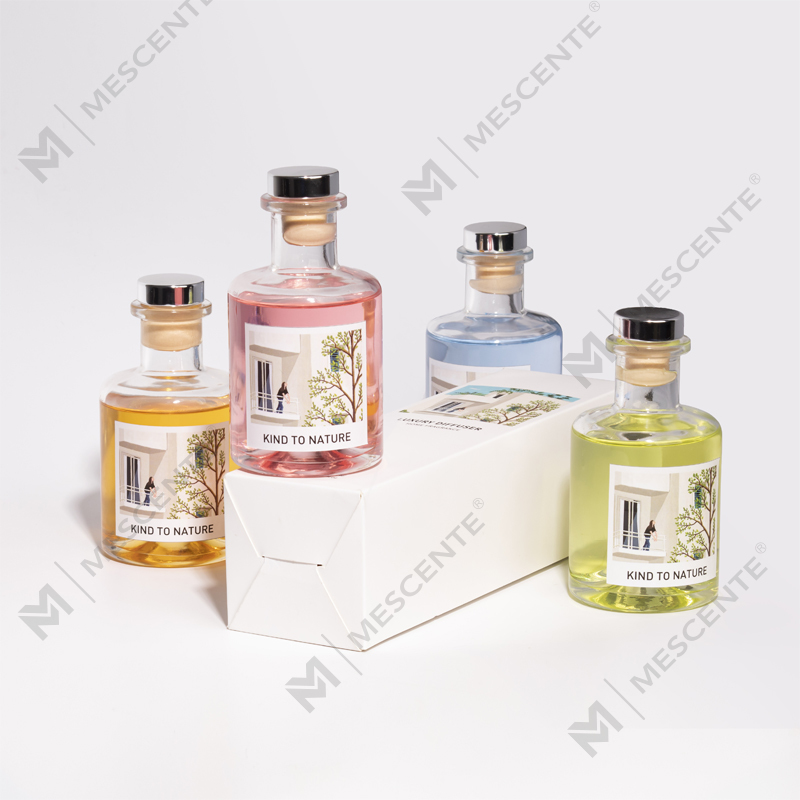 M&Scent Luxury 200ml سفارشی بطری سفید میله های چوبی نی پخش کننده با جعبه