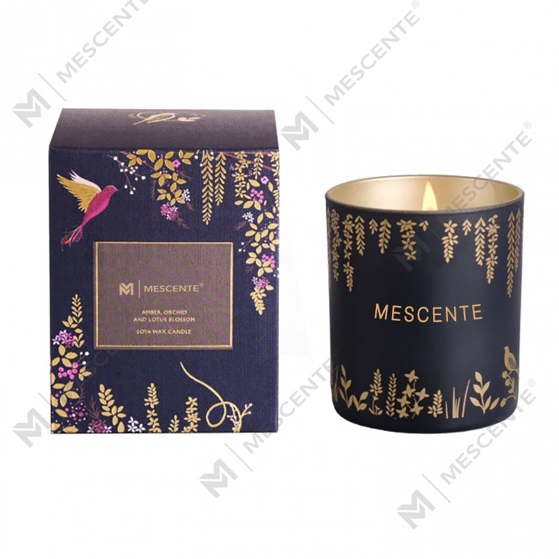 برچسب خصوصی شخصی سازی شده شمع های فتیله ای از چوب مشکی لوکس با کریستال