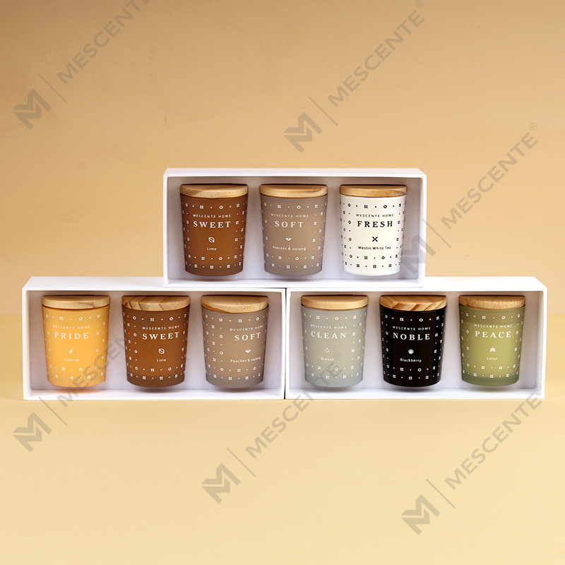 مجموعه شمع معطر آروماتراپی موم سویا خانگی 3 پک M23352