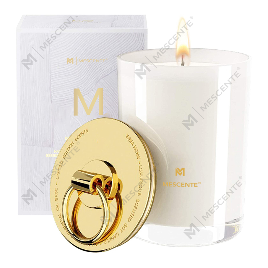 شمع های معطر عروسی شخصی سازی شده لوگوی لوکس M&Scent واکس سویا، شمع کمپ سفارشی