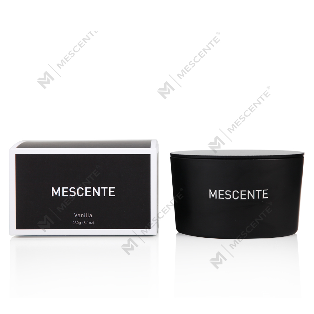 شمع معطر 100% سویا واکس شیشه ای 3 فیتیله ای لیبل خصوصی Mescente