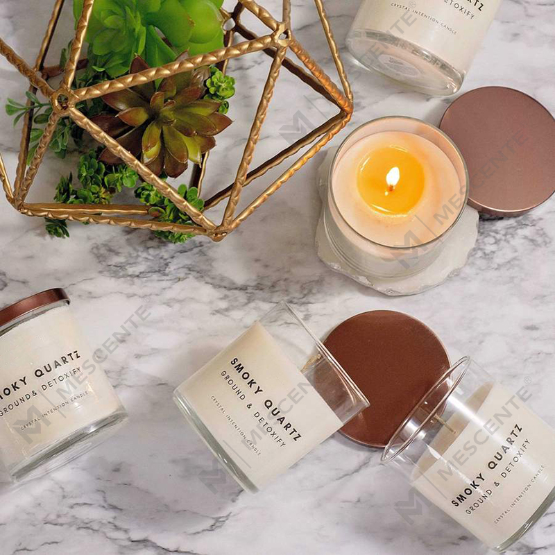 ایده‌های محصول جدید M&Scente برای شفابخشی شمع‌های موم سویا معطر صنایع دستی با کریستال