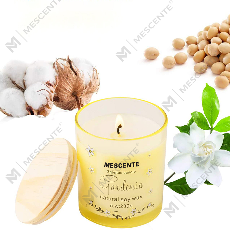 شمع معطر وانیلی ستونی سرامیک روحانی دست ساز جا شیشه ای لوکس M&Scent با کریستال