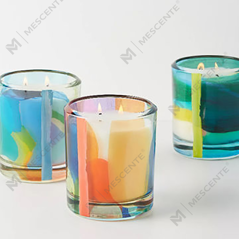 M&Scent عمده فروشی تزیینات سفارشی لوکس لیبل خصوصی شمع های موم سویا معطر کریستال مشکی شیشه ای