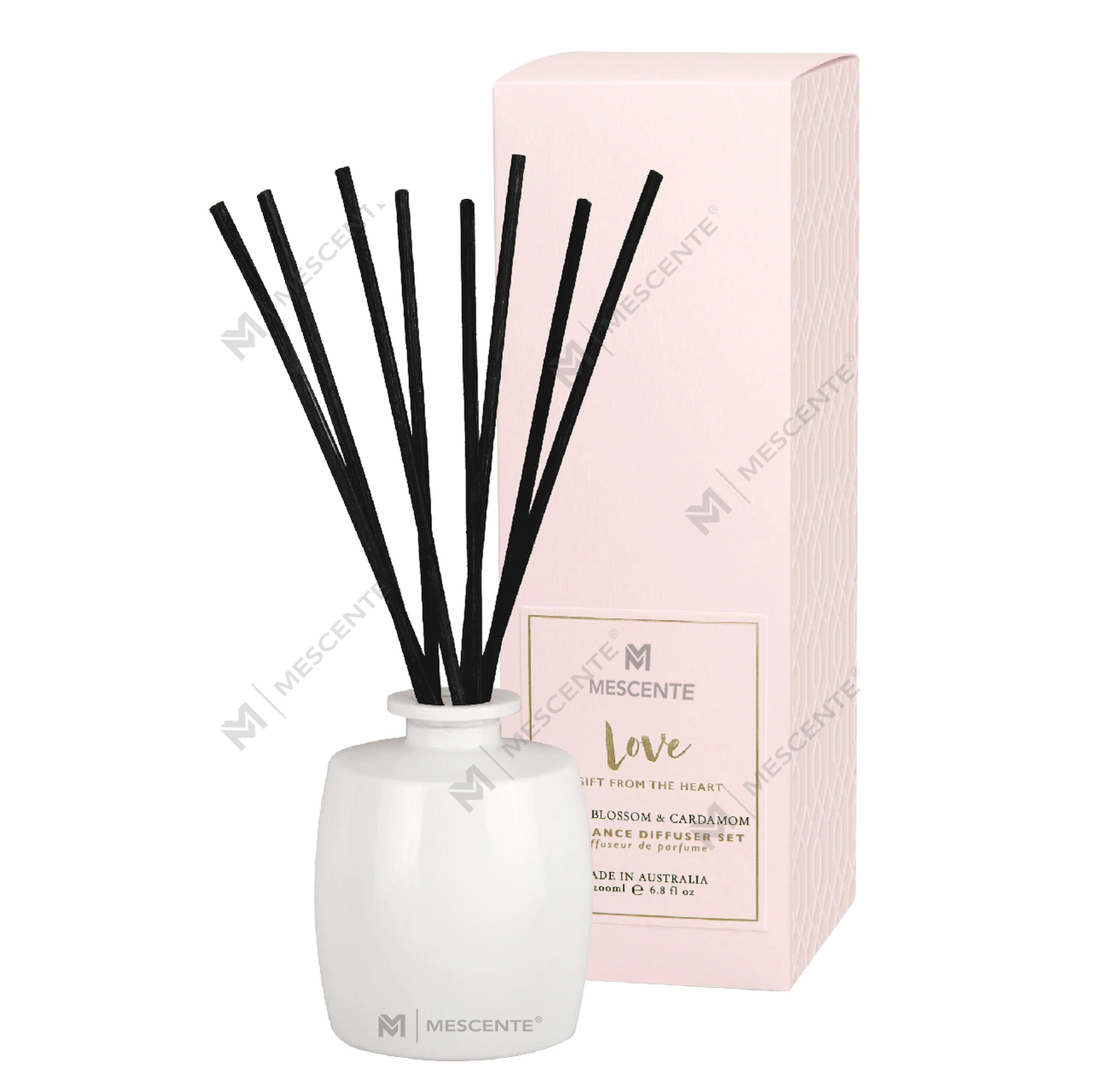 بطری شیشه ای بزرگ M&Scent ست هدایایی پخش کننده عطر نی با چوب های خیزران