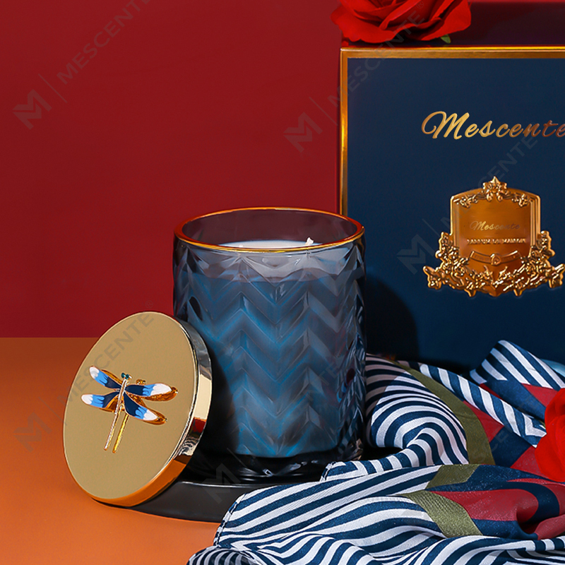 M&Scent عمده فروشی ظروف لیبل خصوصی سفارشی آروماتراپی معطر عطر شمع سویا با کریستال