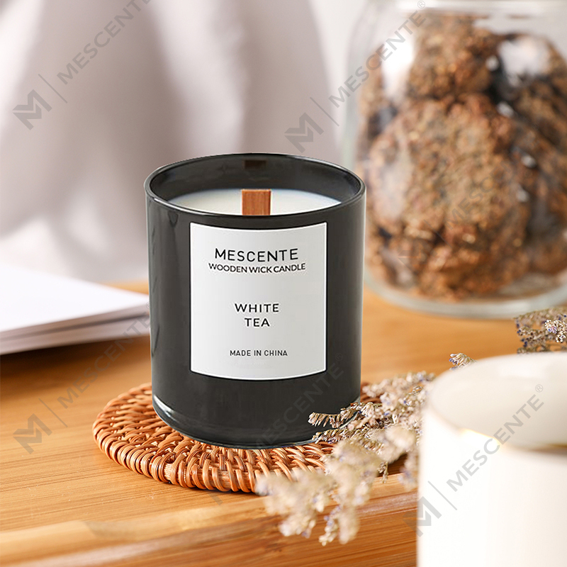 شمع های سویا معطر چای سفید با برچسب خصوصی Mescente In Jars