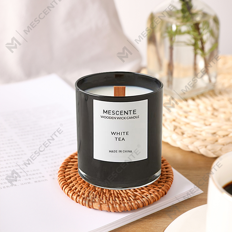 شمع های سویا معطر چای سفید با برچسب خصوصی Mescente In Jars