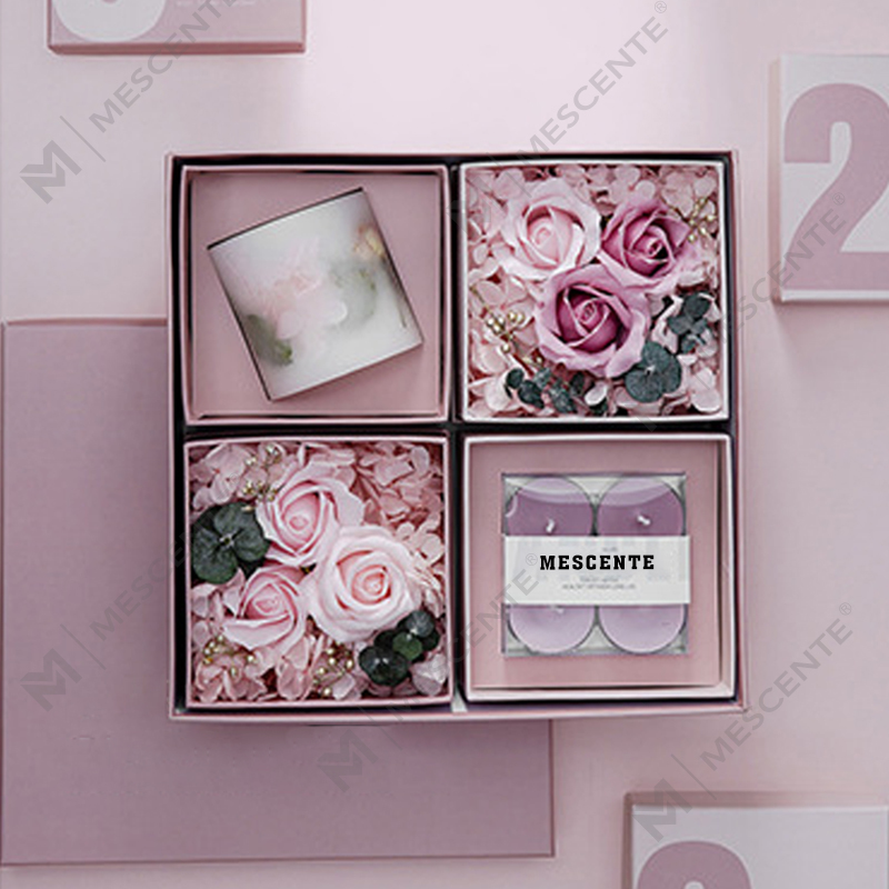 ست کادویی شمع چای سبز موم طبیعی سویا طبیعی لوکس M&Scent