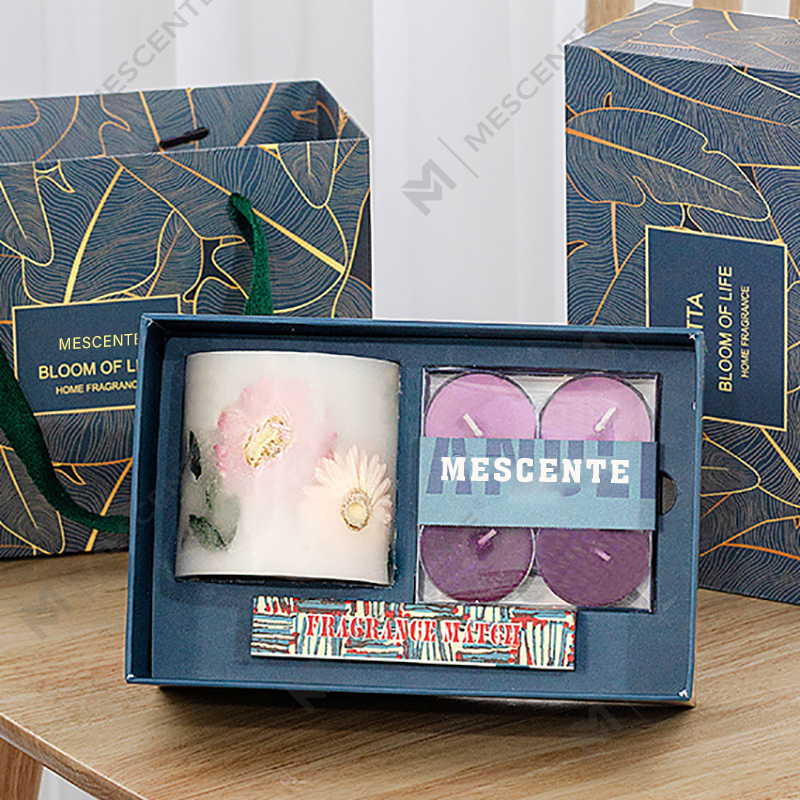 ست کادویی شمع چای سبز موم طبیعی سویا طبیعی لوکس M&Scent