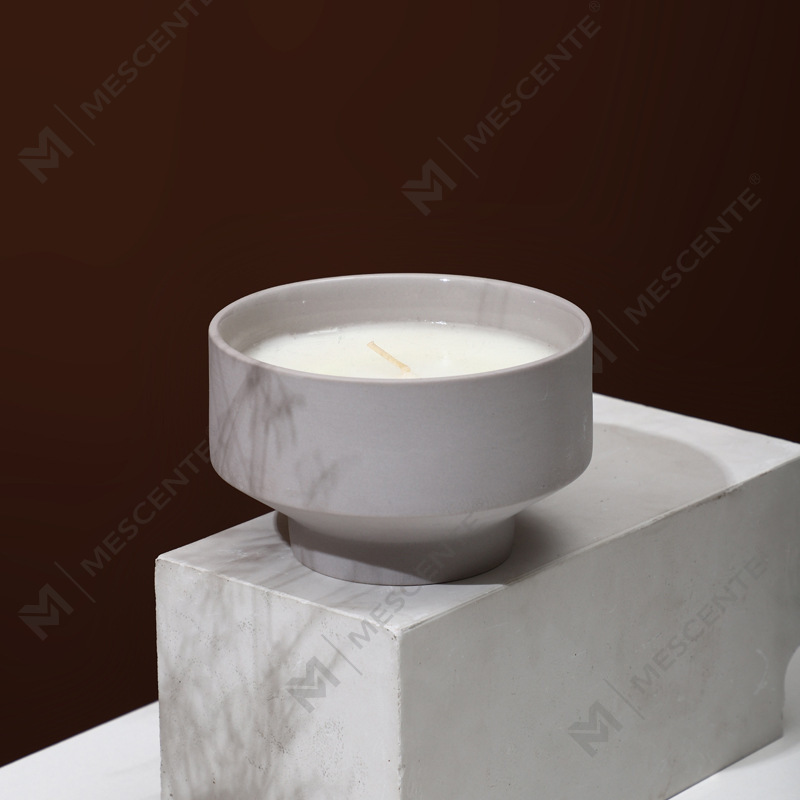 فروش عمده فروشی M&Scent، شیشه شمع کریسمس سفید مات شده 3 فیتیله ای بزرگ مدرن با درب بامبو