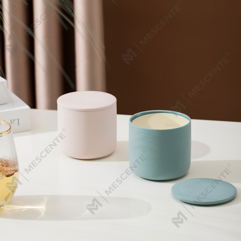عمده فروشی M&Scent شیشه شمع کریسمس سفید مات شده نقره ای 3 فیتیله ای مدرن با درب بامبو