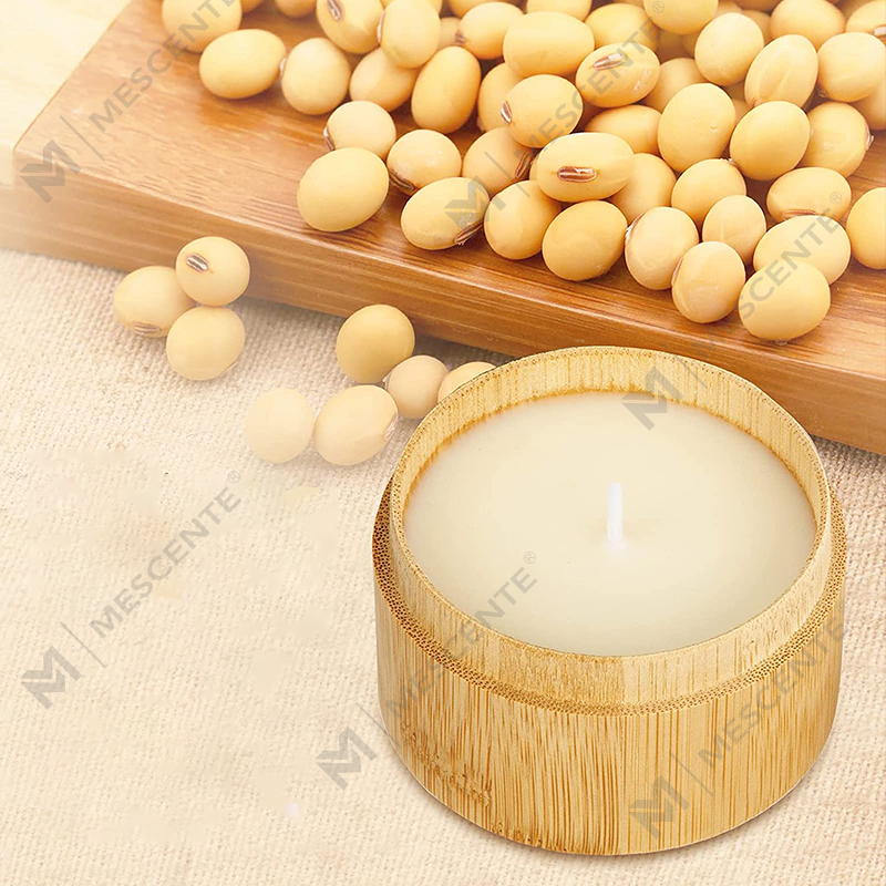 شمع خوش بوی بامبو و نمک دریا برای خانه معطر، ست شمع ارگانیک موم سویا