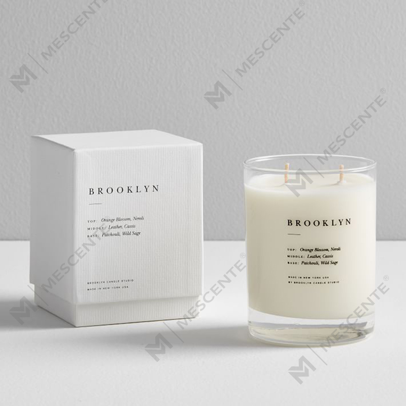 M&SENTE محصول جدید دکوراسیون منزل شمع های معطر 2 فیتیله ای سفارشی در ظرف شیشه ای