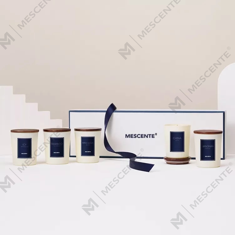 M&scent عمده فروشی لیبل خصوصی روغن عطر شمع های معطر لوکس با درب، شمع رایحه درمانی