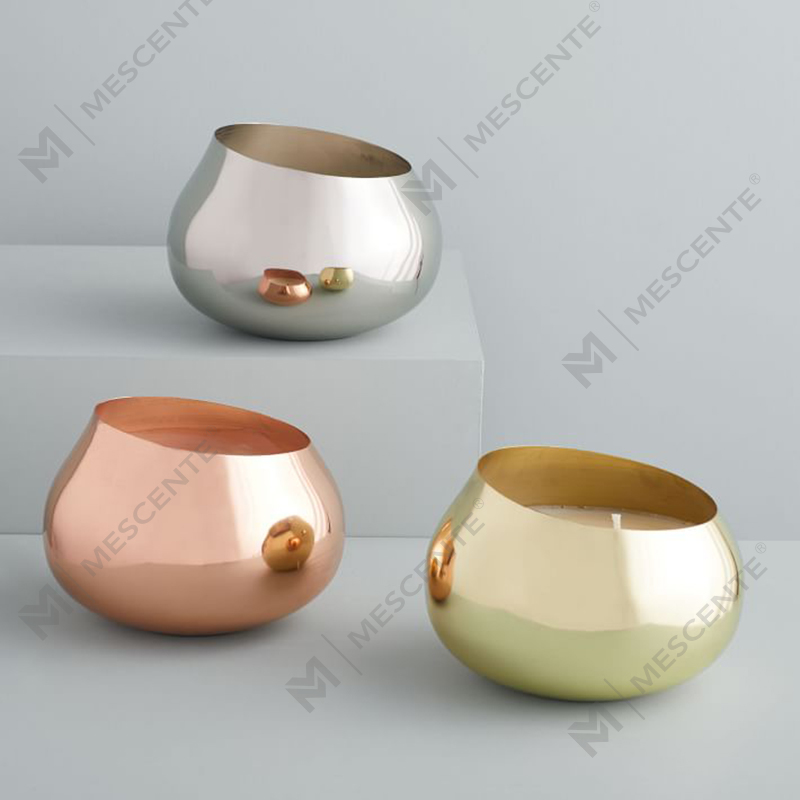 شمع های معطر گرد فلزی با برچسب خصوصی رنگی عمده فروشی