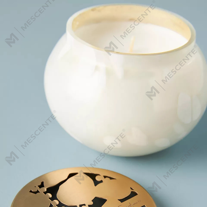 برچسب خصوصی M&scent دکوراسیون خانه سفارشی شمع شیشه ای لوکس شیشه شمع های معطر موم سویا با درب