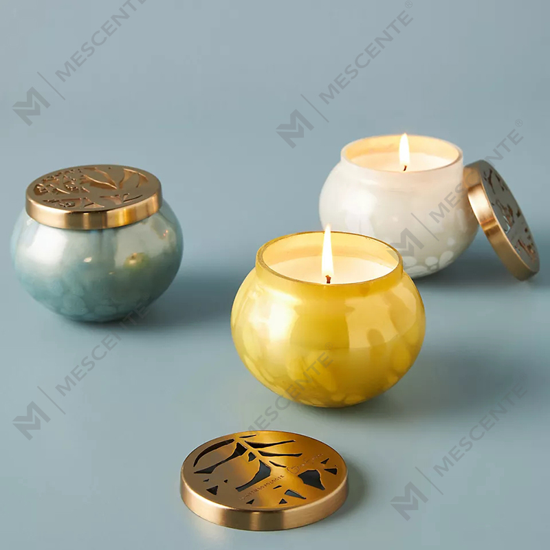 برچسب خصوصی M&scent دکوراسیون خانه سفارشی شمع شیشه ای لوکس شیشه شمع های معطر موم سویا با درب