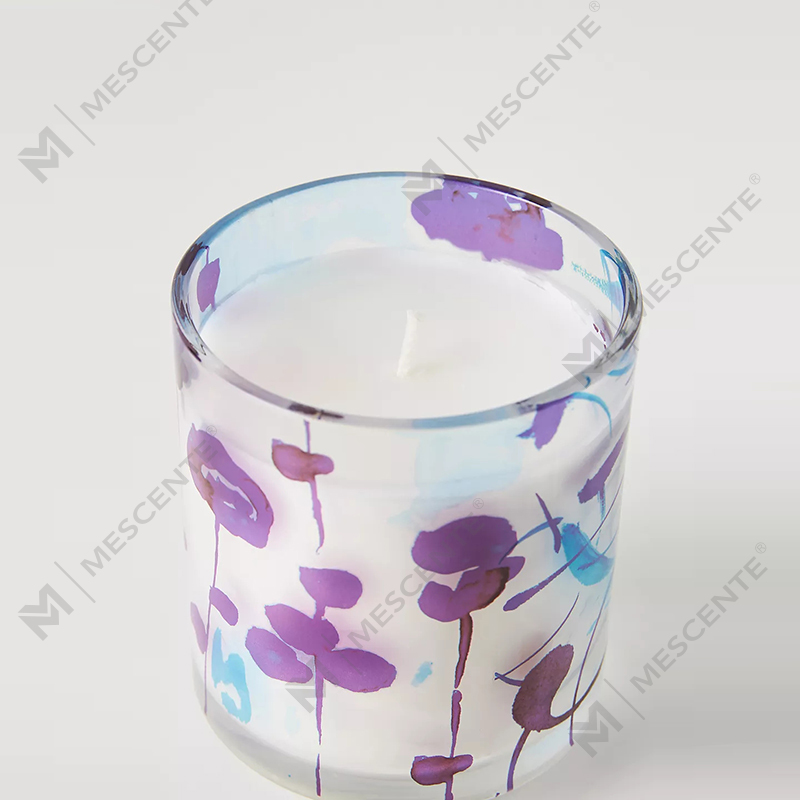شمع‌های موم سویا معطر کریستال شیشه‌ای رنگارنگ 3 Wick A Sunday Painter Glass