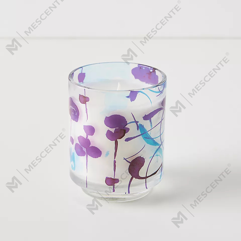 شمع‌های موم سویا معطر کریستال شیشه‌ای رنگارنگ 3 Wick A Sunday Painter Glass
