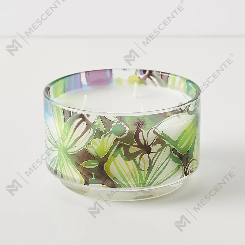 شمع‌های موم سویا معطر کریستال شیشه‌ای رنگارنگ 3 Wick A Sunday Painter Glass