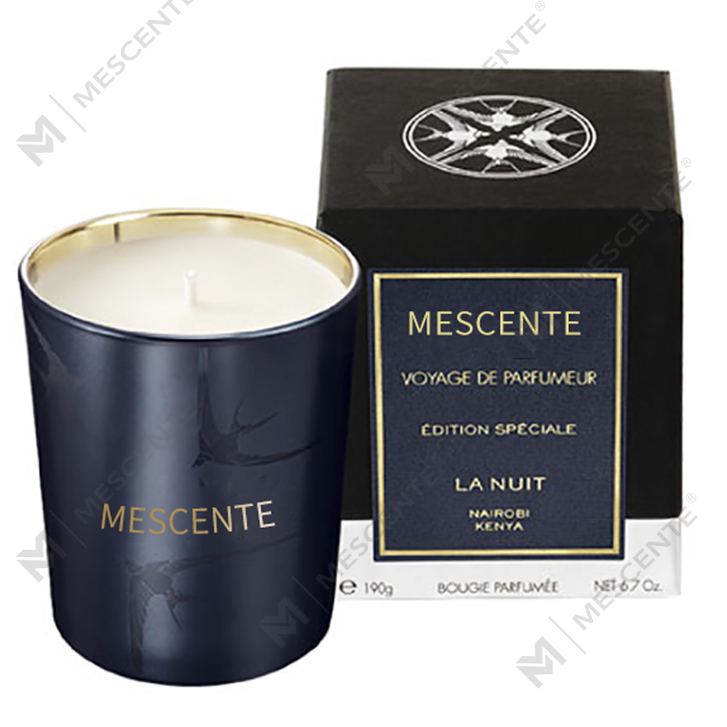 شمع معطر وانیلی پایه دار شیشه ای لوکس دست ساز M&Scent با کریستال