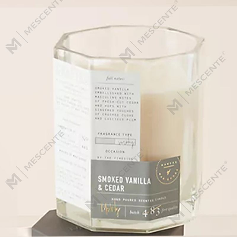 شمع شیشه ای دستکاری شده پاییزی درب چوبی سفارشی M&Scent