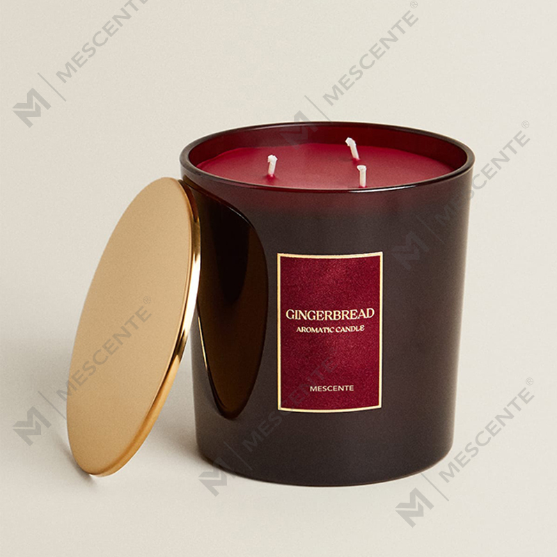 M&Scent سفارشی لوکس 3 شمع فیتیله لیبل شخصی شمع معطر شیشه ای مات مشکی